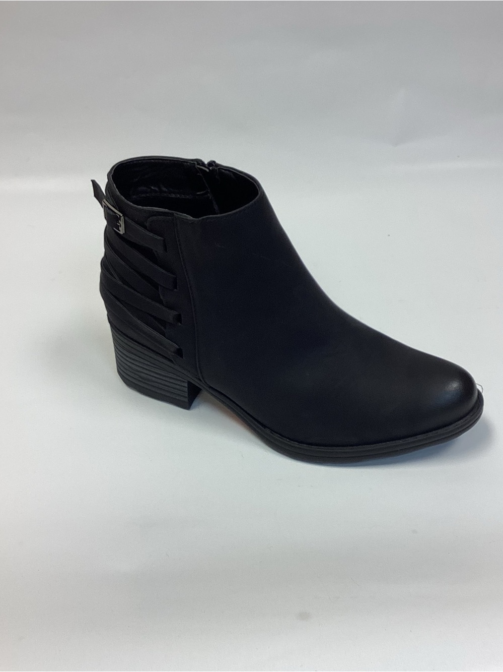 Pierre Dumas Black Ankle Boot with Strappy Back Detail